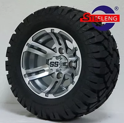 GOLF CART 10  GUNMETAL BULLDOG WHEELS And 18 X9 -10  DOT STINGER A/T TIRES • $489