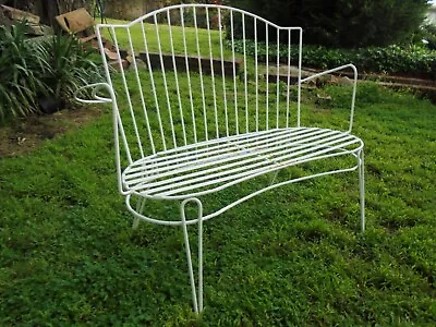 $285 • Buy Original Retro Wrought Iron Outdoor Garden Bench Seat