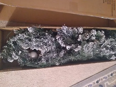 Member's Mark 9FT Pre Lit Decorated Flocked Garland New In Open Box • $30