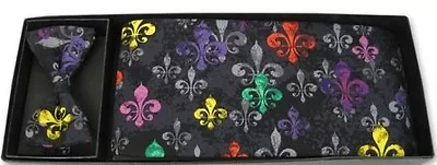 Mardi Gras Multi Color Fleur De Lis Cummerbund And Bowtie • $85.50