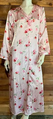 $34.95 • Buy Valerie Stevens Size Small Pink Floral Satin Robe   #14146