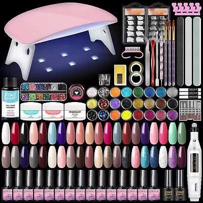 Acrylic Nail Kits Gel Nail Polish Acrylic Powder UV Nail Lamp&Electric Nail File • $39.99