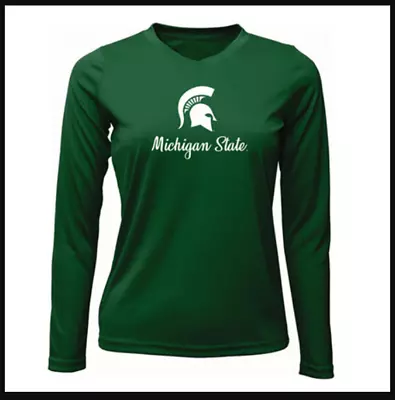 NEW MSU Michigan State Spartans Green Ladies Poly Long Sleeve Helmet • $26.99