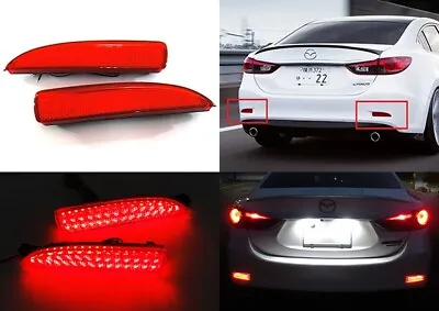 Red Lens Bumper Reflector LED Tail Brake Light For Mazda 3 5 6 14+ Mazda3 Sedan • $24.99