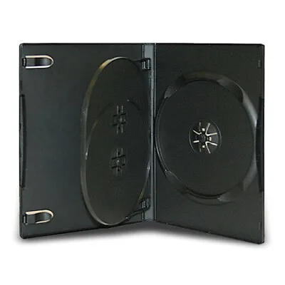 10 Standard 14mm Black Triple 3 Disc DVD Movie Case Storage Box For CD DVD Disc • $11.95