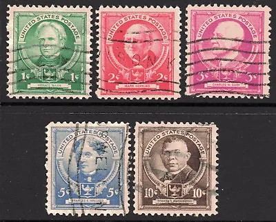 USA 1940 Famous Americans - Educationalists Set Of 5 Used • $2.50