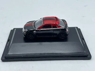 MINI Cooper S Coupe R58 Black With Chilli Red Roof Diecast Car 1:76 OO Scale • $19.99