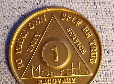 30 Days AA Bronze Medallion Sobriety Coin Recovery Alcoholics Anonymous-1 Month • $4.50