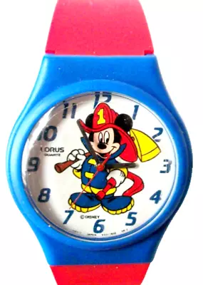 Disney Mickey Mouse Watch! Fireman! Lorus! New! Retired! • $40