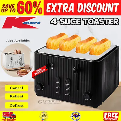 $61.20 • Buy Fluted Style 4 Slice Toaster Extra Wide Toasting High-Lift Toaster