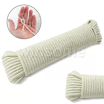 Traditional Strong Cotton Rope Washing Line Rope Clothes Dryer Twine Polley Jute • £5.68