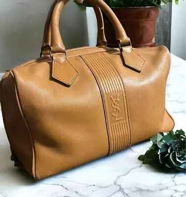 Yves Saint Laurent Vintage Sammous Leather Boston Travel Bag For Women • $169