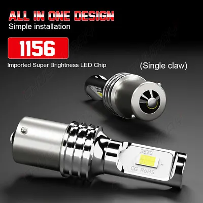 2x 1156 7506 P21W White LED Brake Stop Tail Light Bulb Error Free For BMW Lexus • $13.99