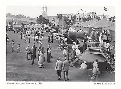 (19147) Postcard Del Mar Fairgrounds Military Aircraft Exhibition 1946 MODERN • £1.68