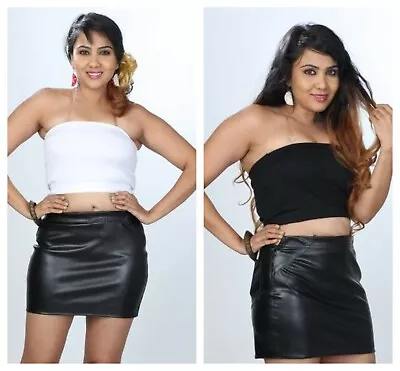 £8.83 • Buy Women's Black White Tube Top Ladies Girls Blouse Bra Fitted Strapless Crop Top