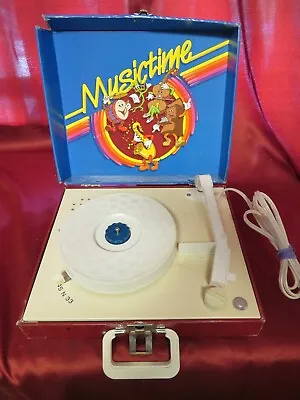 Musictime Vintage Portable Record Player 45/33 Rpm Kids Childs Works Great • $19.99