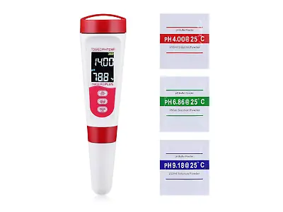 PH Meter Digital 4 In 1 PH EC TDS Temp Meter For Water Hydroponics Waterproof • $11.99