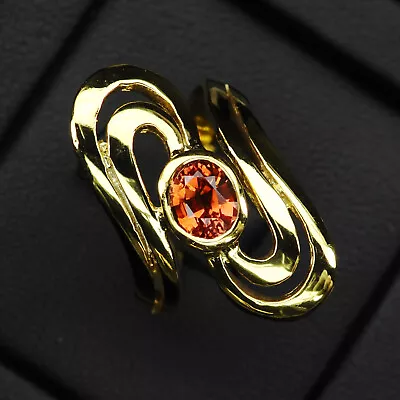 Striking Orange Spessartite Rare 1.30Ct 925 Sterling Silver Handmade Ring Size 7 • $14.99