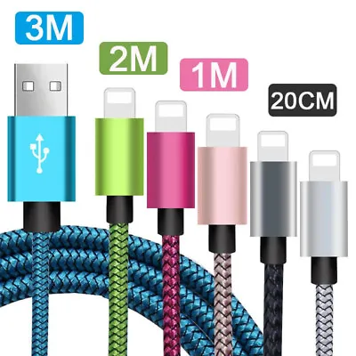 $8.08 • Buy Heavy Duty USB Charger Cable For IPhone 8 7 6 X 11 Fast Charge Braided Data Lead