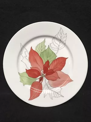 Block Spal Poinsettia Salad Plate Watercolors By Mary Lou Goertzen 7 3/4 Inches • $8