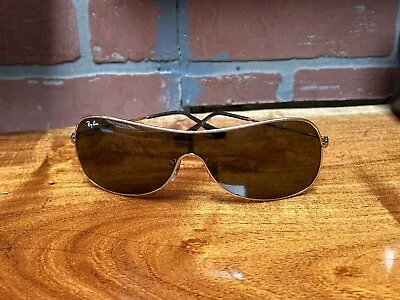 Ray-Ban Vintage Shield Aviator  Sunglasses RB3211 001/73 SMALL LENS’ SCRATCHED • $62.50