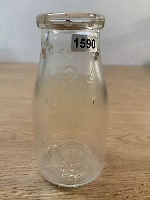 VINTAGE ANTIQUE MILK DAIRY GLASS BOTTLE ADVERTISING Detroit Michigan • $18