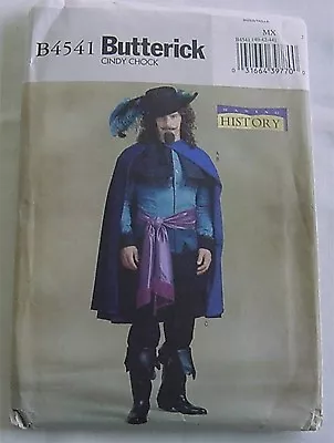 Butterick Pattern 4541 UNCUT Mens Sizes 40-44 Three Musketeers History Cloak NEW • $25