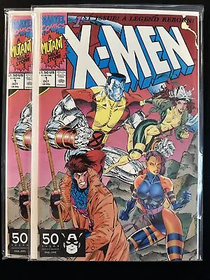 X-Men #1 Lot Of 2 Marvel Comics Modern Age 1991 Jim Lee Very Fine • £7.91