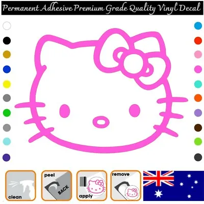 Hello Kitty - Permanent Adhesive Vinyl Decal Sticker Car/Wall/Laptop/Window Etc • $5.99