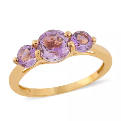 1.25ctw Moroccan Amethyst Trilogy Ring Vermeil Plated Size 6 And 8 • $30