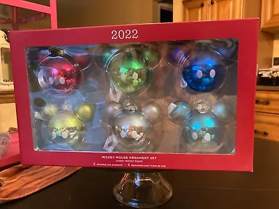 Hallmark 2022 MICKEY MOUSE Glass Ornament Set Of 6 ~ NIB • $28