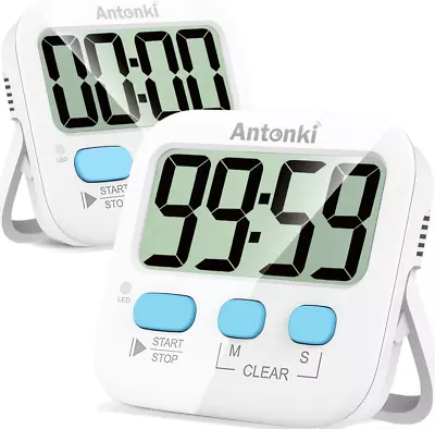 2 Digital Kitchen Cooking Timer - Magnetic Count-Down Clock - Battery Included • $11.04