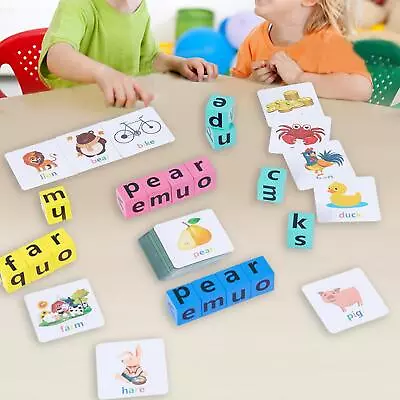 Letter Spelling Block Alphabet Flashcards Spelling Toys For Preschool Travel • £9.01