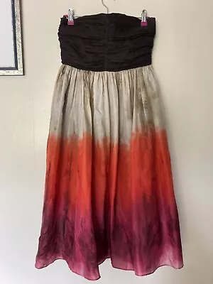 £8 • Buy Zara Strapless Dip Dye Dress Size M UK 10