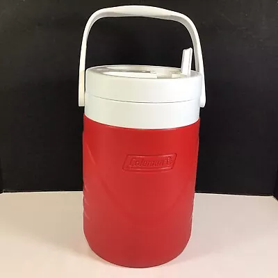 Coleman 6001 Red &White 1 Gallon Beverage Cooler Wide Jug Rugged Twist On Spout • $24.95