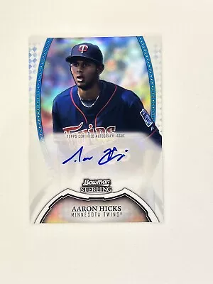 2011 Bowman Sterling Prospects Auto Aaron Hicks BSP-AH Auto Minnesota Twins /199 • $14.99