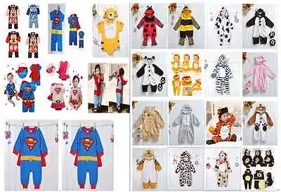 Baby Toddler Fancy Dress Party Superman Animal Costumes Playsuit Size 0-24months • £18.99