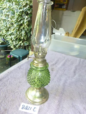 Vintage Antique Small Green Glass Kerosene Lamp 81821 E • $29.95