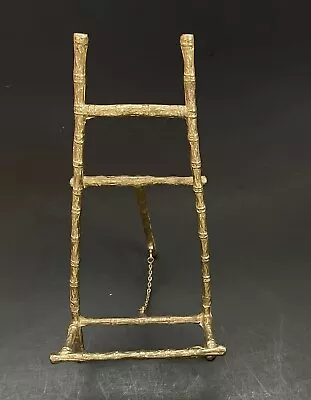 Vintage Gilt Gold Tone Easel Display Stand Mid Century Modern Hollywood Regency • $18.99