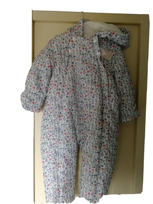 £14.99 • Buy Ex M&S Baby Girls Floral Flower Snowsuit All In One Age 18/24 Months