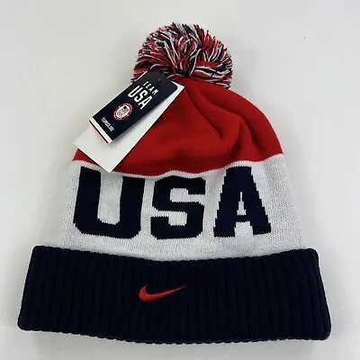 Nike USA Beanie Hat National Team Olympics Winter Pom Cap United States NWT • $19.99