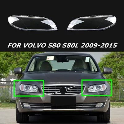 Fit For Volvo S80 S80L 2009-2015 Pair Clear Car Front Headlight Lens Cover • $257.29