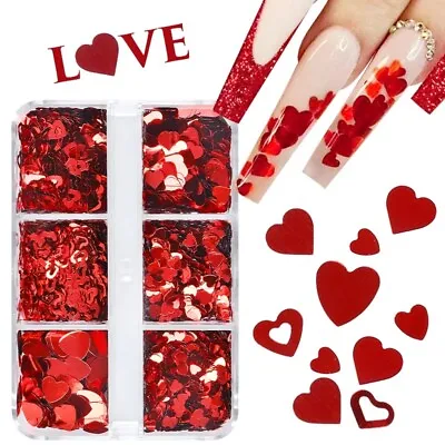 6 Grids Sparkly Sequin For Nails Valentine's Day Series Love Butterfly DIY Decal • $4.10