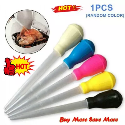 Turkey Baster Meat BBQ Pump Pipe Food Basting Measuring Tubes Heat Resista HOT • £2.48