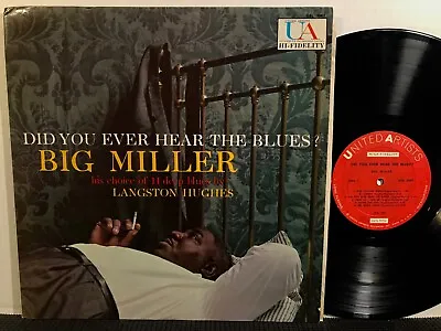 BIG MILLER Did You Ever Hear The Blues? LP UNITED ARTISTS MONO DG Ear PROMO 1959 • $75