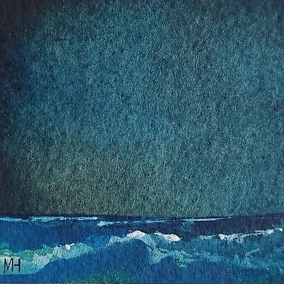 £9.99 • Buy 'Sea' Original Watercolour 7cm X 7cm On Paper By Michael Hemming