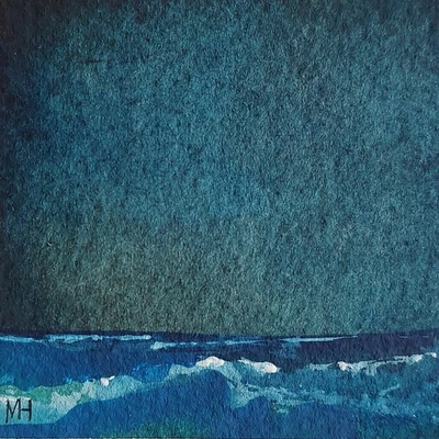 £9.99 • Buy 'Sea' Original Watercolour 7cm X 7cm On Paper By Michael Hemming
