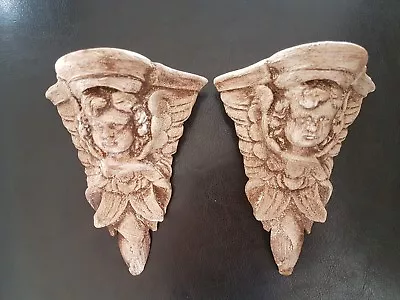 £17 • Buy #2 Architectural Ornate Plaster Cherub Corbel Bracket Shelf Wall Decor Plaques