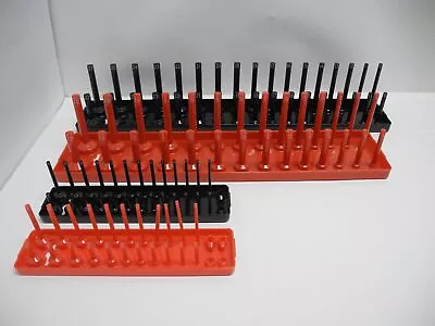 4 Pc Socket Organizer Storage Holder Tool Set Tray Rack Metric & SAE 1/4  & 1/2  • $15.95