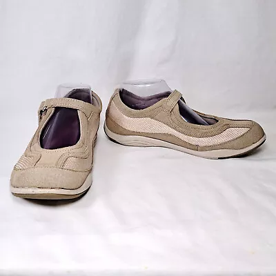 Merrell Mary Jane Flats Womens Beige-Taupe Leather-Mesh Trail Hiking Shoes Sz 8 • $17